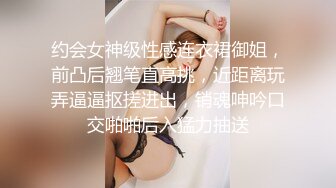 约会女神级性感连衣裙御姐，前凸后翘笔直高挑，近距离玩弄逼逼抠搓进出，销魂呻吟口交啪啪后入猛力抽送